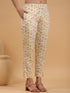 Cream Pure Cotton Floral Printed Button Down Shirt Style Kurta Set